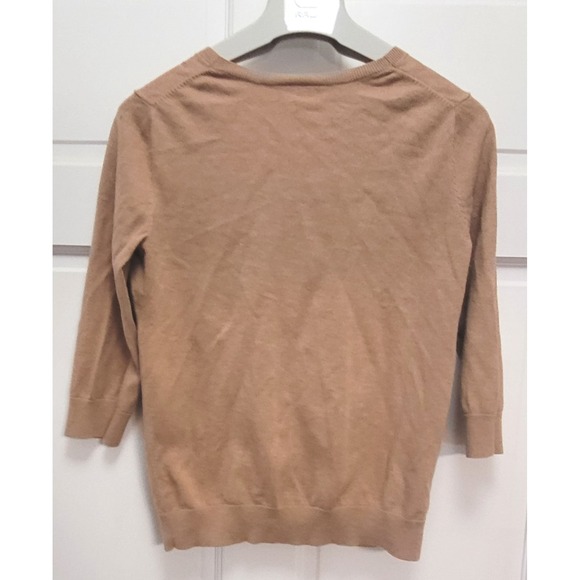 Ann Taylor Loft Petites Tan Floral Pima Cotton Button Sweater Blazer - Medium P - Picture 5 of 6